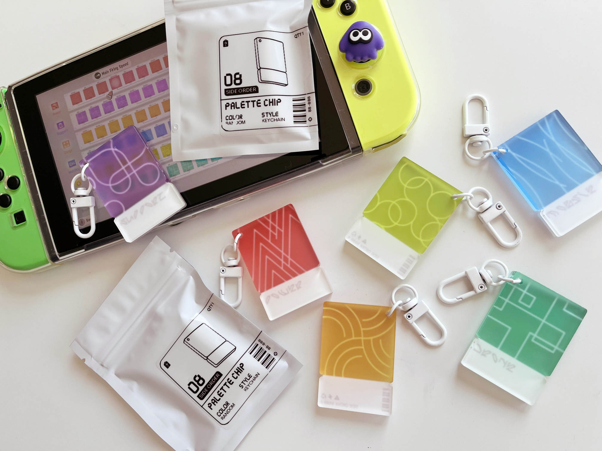 Splatoon Palette Chip Keychains